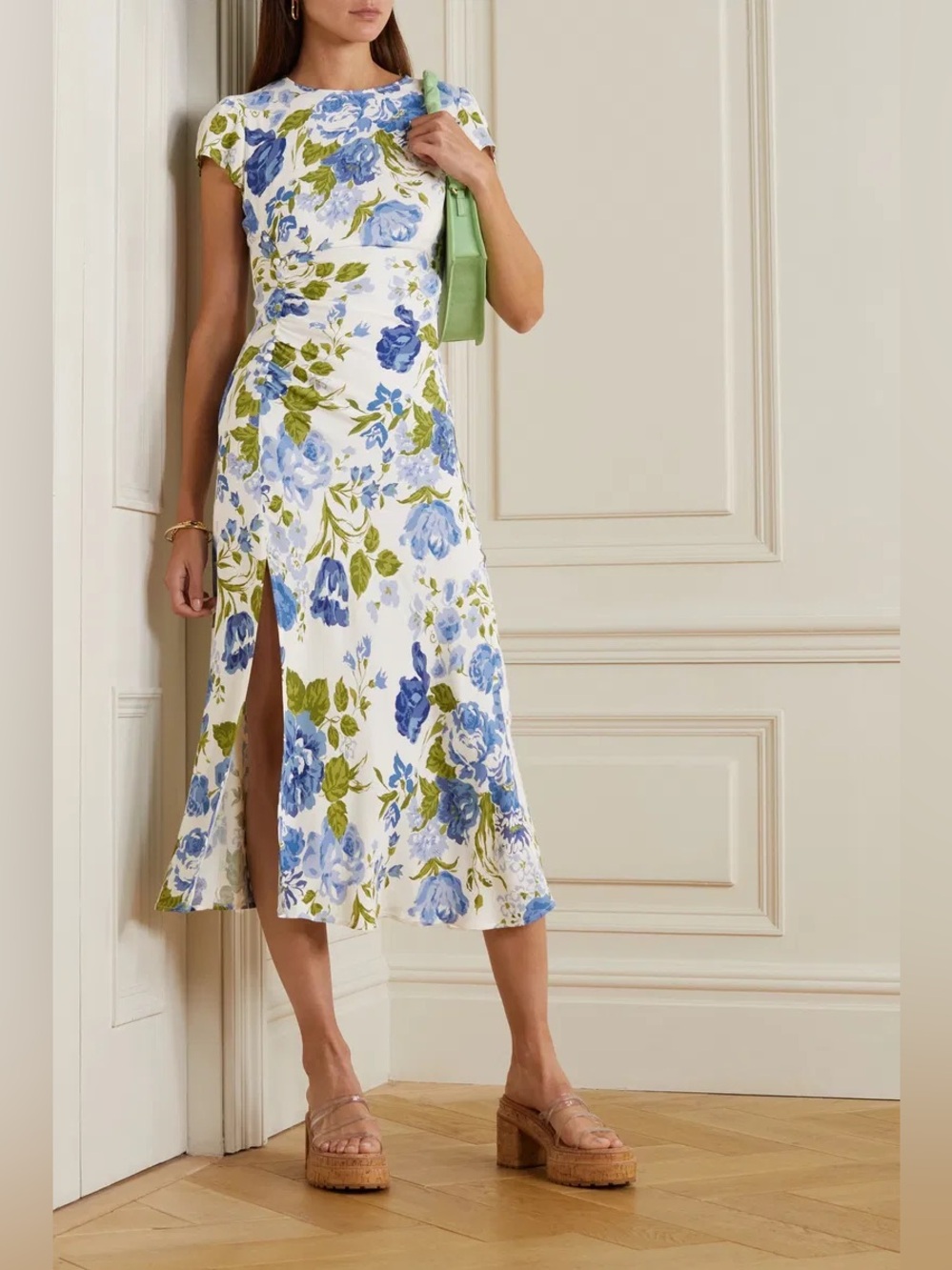 Reformation Frasier Dress Lucca Blue 4